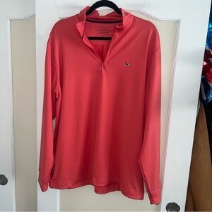 Vintage Vines Coral Performance 1/4 Zip Pullover Size Large